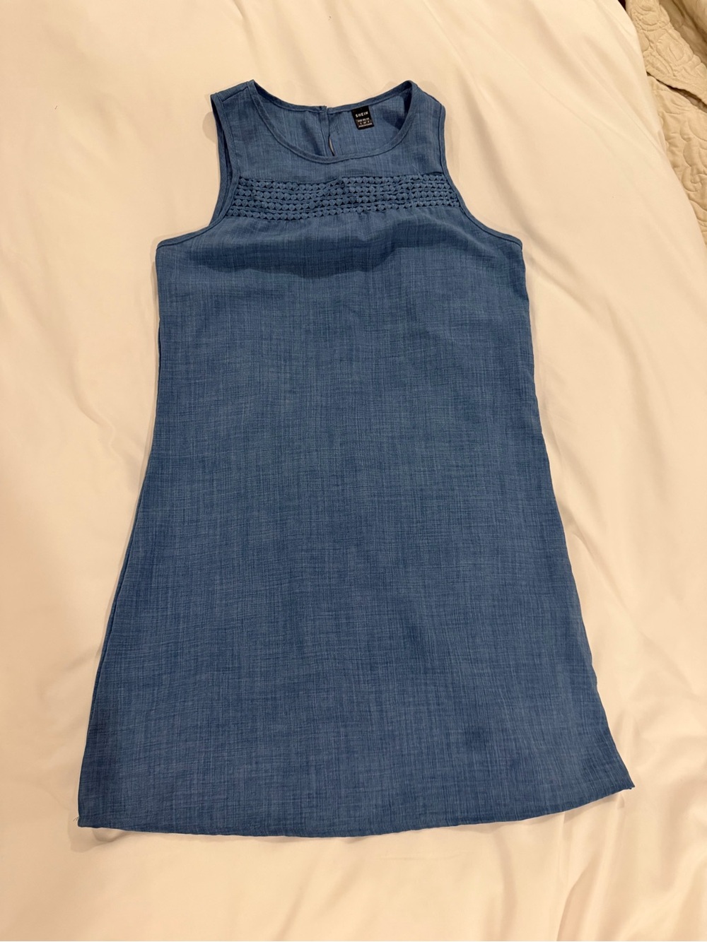 SHEIN Blue Sleeveless Shift Dress